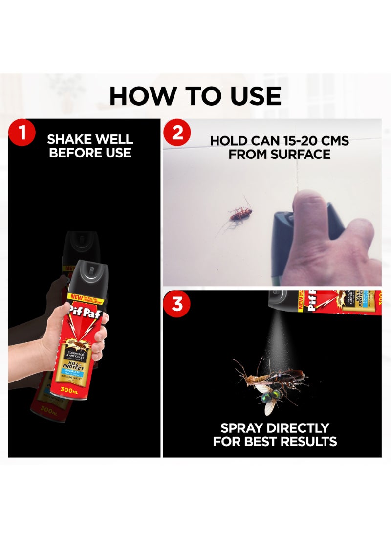 Pif Paf Cockroach And Ant Killer Insta Kill Odourless Killer Spray 300ml  - Image 4