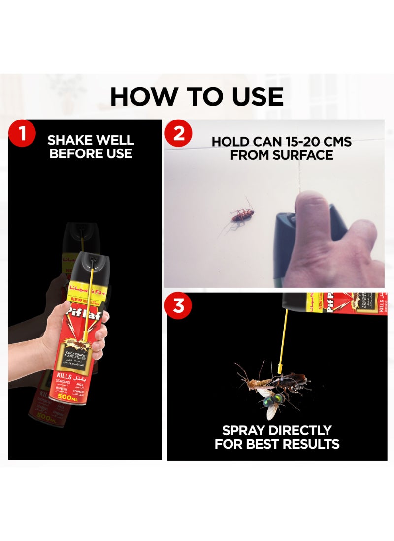 Pif Paf - Cockroach And Ant Killer Kill And Protect Killer Spray 500ml - Image 1
