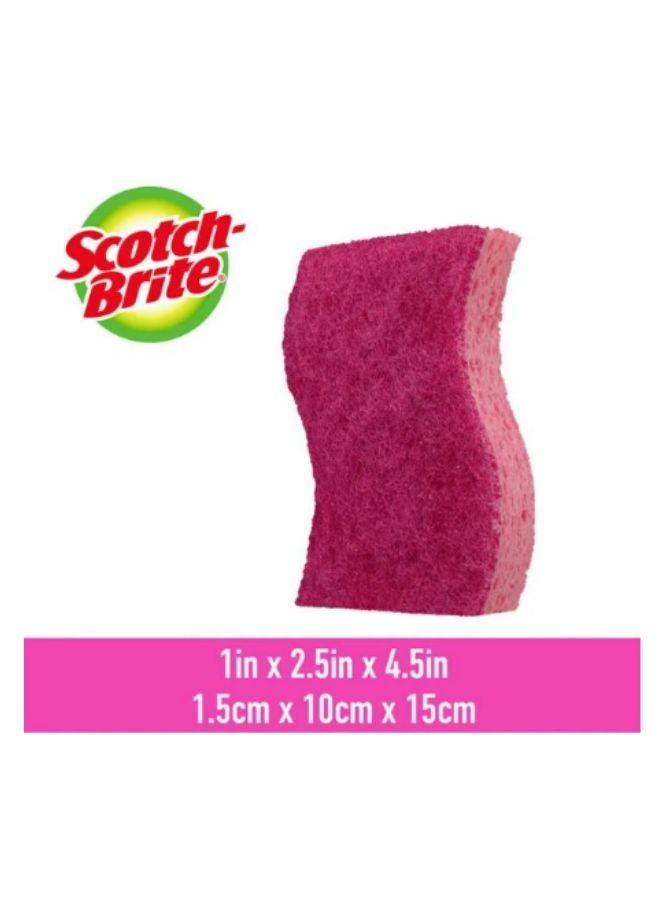 Scotch Brite - Gentle Clean Delicate Scrub Sponges 3 Pieces Pink - Image 1