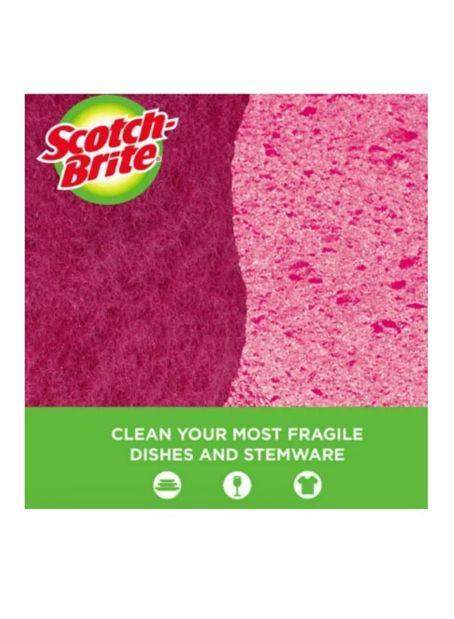 Scotch Brite - Gentle Clean Delicate Scrub Sponges 3 Pieces Pink - Image 1