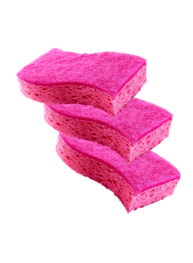 Scotch Brite Gentle Clean Delicate Scrub Sponges 3 Pieces Pink - Image 2