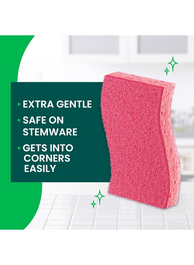 Scotch Brite Scotch-Brite Delicate Care Non Scratch Cellulosic Scrub Sponge, 3 units/pack Pink - Image 2