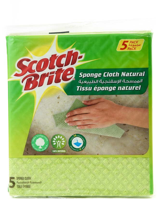 سكوتش برايت طقم مماسح إسفنجية طبيعية سكوتش برايت مكون من 5 قطع أخضر - Image 2