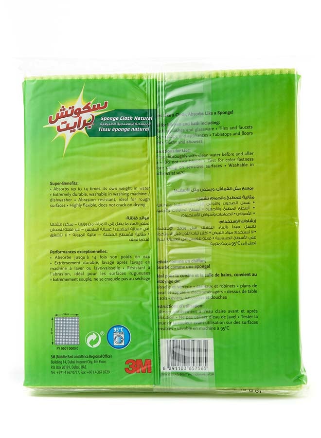 سكوتش برايت طقم مماسح إسفنجية طبيعية سكوتش برايت مكون من 5 قطع أخضر - Image 3