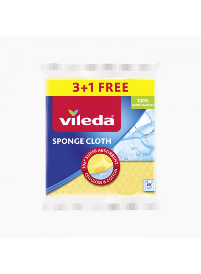 Vileda Sponge Cloth 3 Pcs 100% Natural Materials Super Absorbent and Durable Multicolor 20x18cm  - Image 1