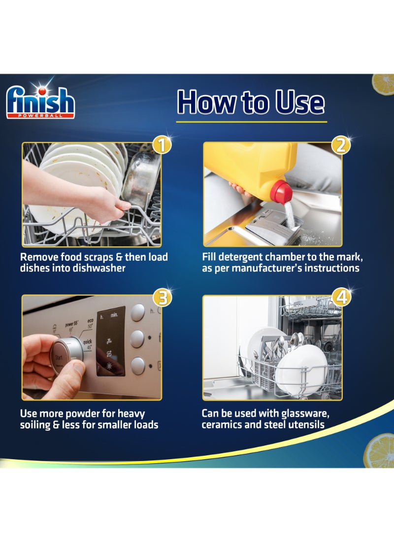 Finish - Lemon Deep Clean Dishwashing Powder 2.5kg - Image 1