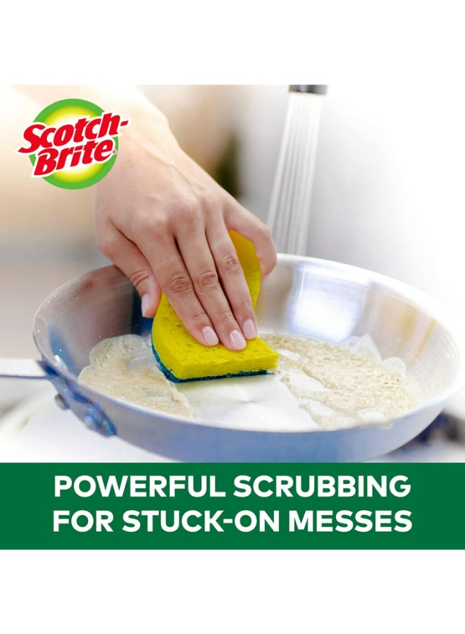 Scotch Brite Heavy Duty Cellulosic Scrub Sponge, 6 units/pack | Kitchen sponge | Dish sponge | Scrub | General Purpose Cleaning | Food Safe | Non-Rusting | Kitchen, Garage, Outdoor Multicolor 4.4 x 2.6 x 0.7inch - Image 3