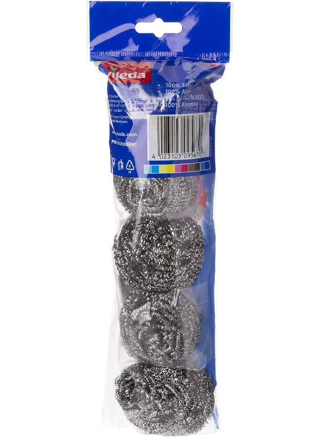 Vileda Glitzi Inox Spiral Scourer 5Pcs, Stainless Steel, Anti-Burn Cleaning, Long-Lasting, Ergonomic Design (5 Pcs Per Pack) Silver - Image 2
