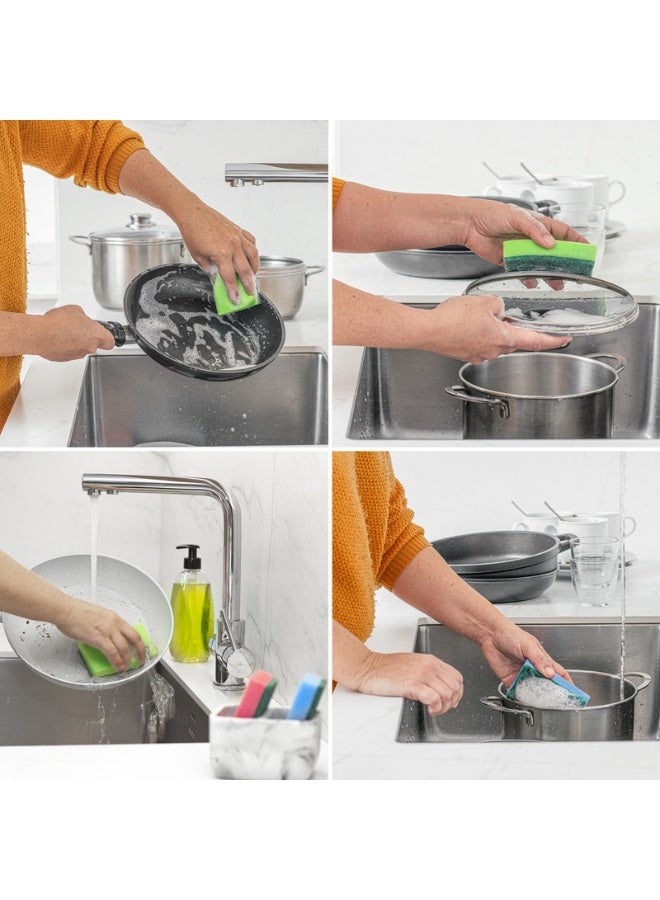 Vileda Rainbow Medium Foam Sponge Scourer, Eco-Friendly, Comfortable Grip, Value Pack 10 Pcs, Multi Colours Multicolour - Image 4