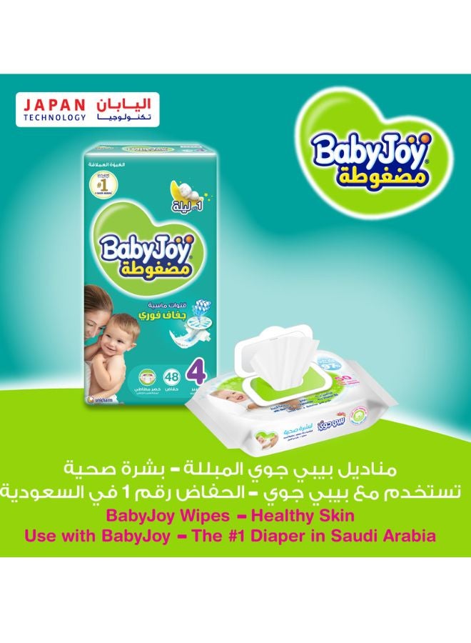 BabyJoy - Compressed Diamond Pad Diaper, Size 4, Large, 10-18 Kg, Jumbo Pack, 48 Diapers - Image 1