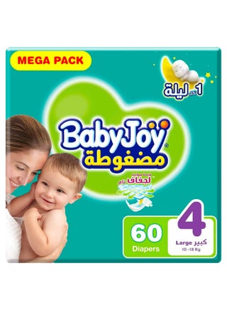 Compressed Diamond Pad Diaper, Size 4, Large, 10-18 Kg, Mega Pack, 60 Diapers - pnsku/N12831951A/45/_/1734582207/236d5710-5beb-4669-b11f-2560dbfcca37