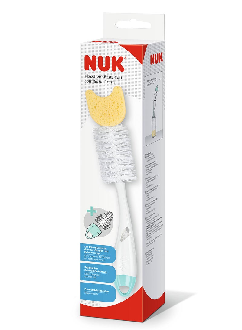NUK - 2-In-1 Soft Bottle Cleaning Brush With Sponge - Image 1
