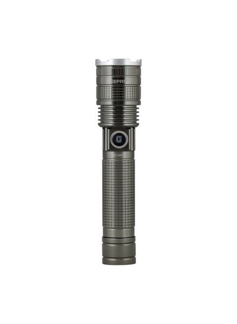 Zoomable 15W LED Flashlight|Aluminum Alloy Body, High Power LED 4000mAh Li-ion Battery, Type-C Charging with 1500 Lumens Output, Type-C Fast Charging| Skid Proof, Shock Proof GFL3854Z Green 227mm