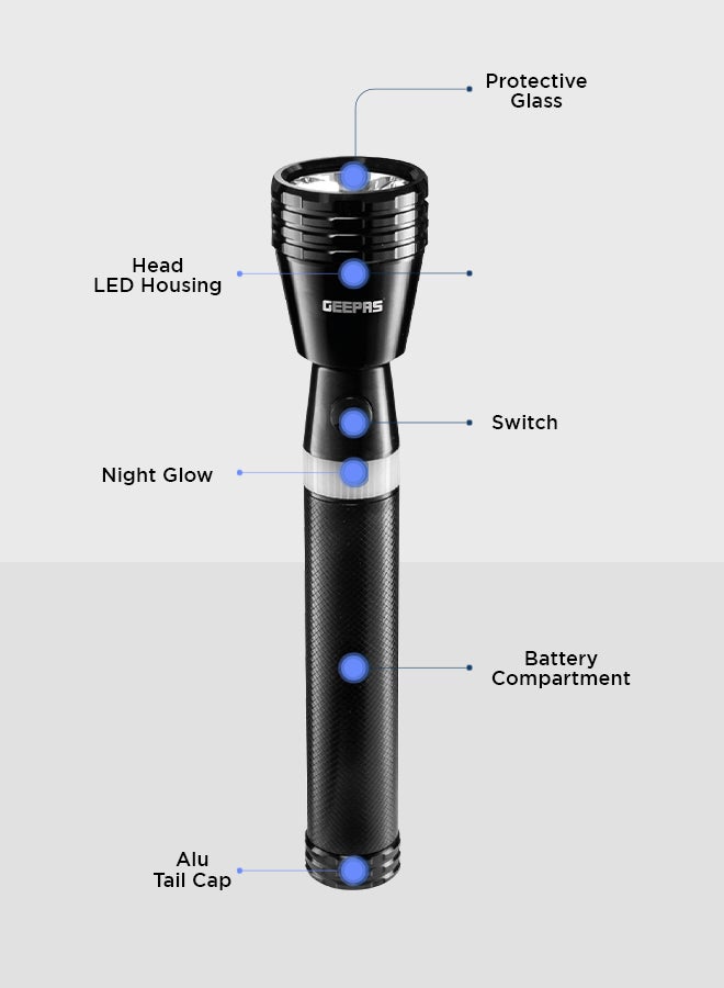 جيباس مصباح يدوي LED محمول أسود  - Image 2