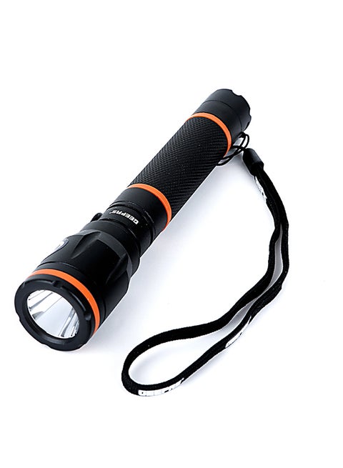 Rechargeable LED Flashlight - Portable Waterproof Hyper Bright 3W CREE LED Torch Light | 1.5 Hours Working with 1000M Distance Range Black 152mm