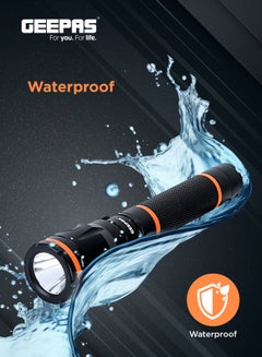 GEEPAS Rechargeable Waterproof LED Flashlight Black 152mm  - Image 4