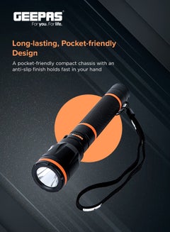 GEEPAS Rechargeable Waterproof LED Flashlight Black 152mm  - Image 3