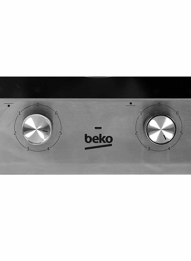 Beko 2-Plate Built-In Electric Hob HDCC32200X Black/Silver - Image 2