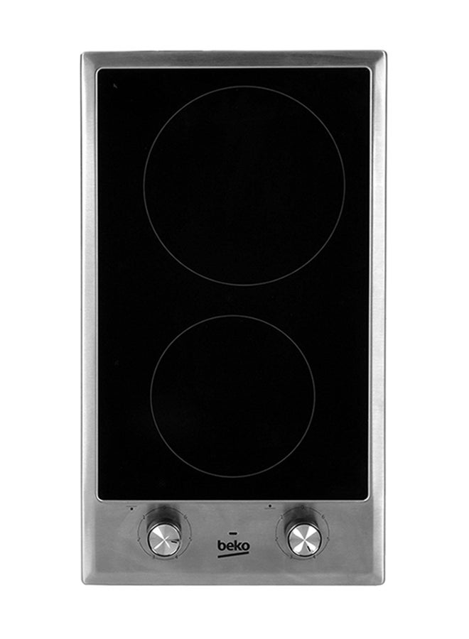 Beko 2-Plate Built-In Electric Hob HDCC32200X Black/Silver - Image 1