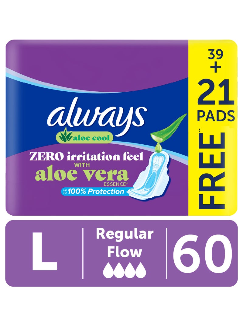 Always Thick Aloe Cool For Regular Flow 60 Pads 60 Pieces - Image 1