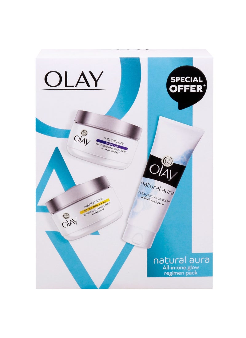 Olay Natural Aura All In One Glow Regimen Beauty Box 200grams