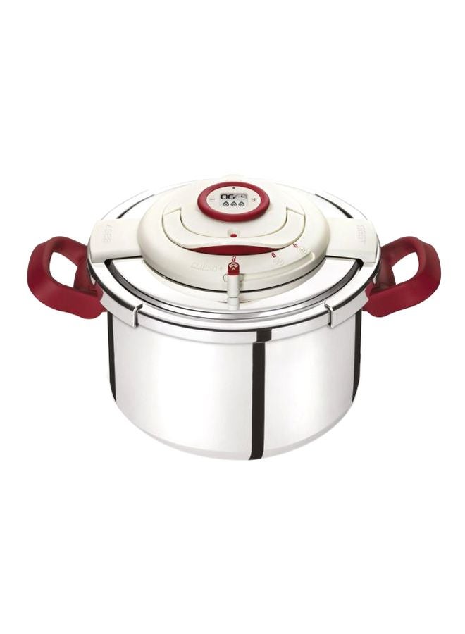 TEFAL Pressure Cooker | Clipso + Precision 6 L | Stainless Steel | All heat sources including induction | Foldable Handles for easier storage | Made in France | 2 Years Warranty | P4410762 Silver/Red 6Liters - pnsku/N12839410A/45/_/1739788676/996383b0-d533-405f-a6d7-a01502cce56d