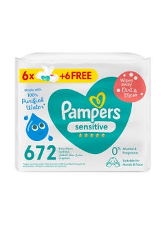 Pampers Sensitive Protect Baby Wipes for Hands and Face, 12 Packs, 672 Count  - Image 2