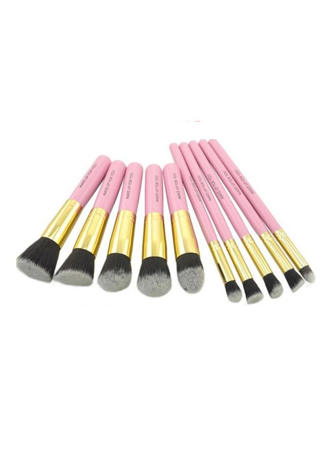 10 فراشي تجميل عصرية أنيقة وردي / ذهبي/ أسود - Image 2