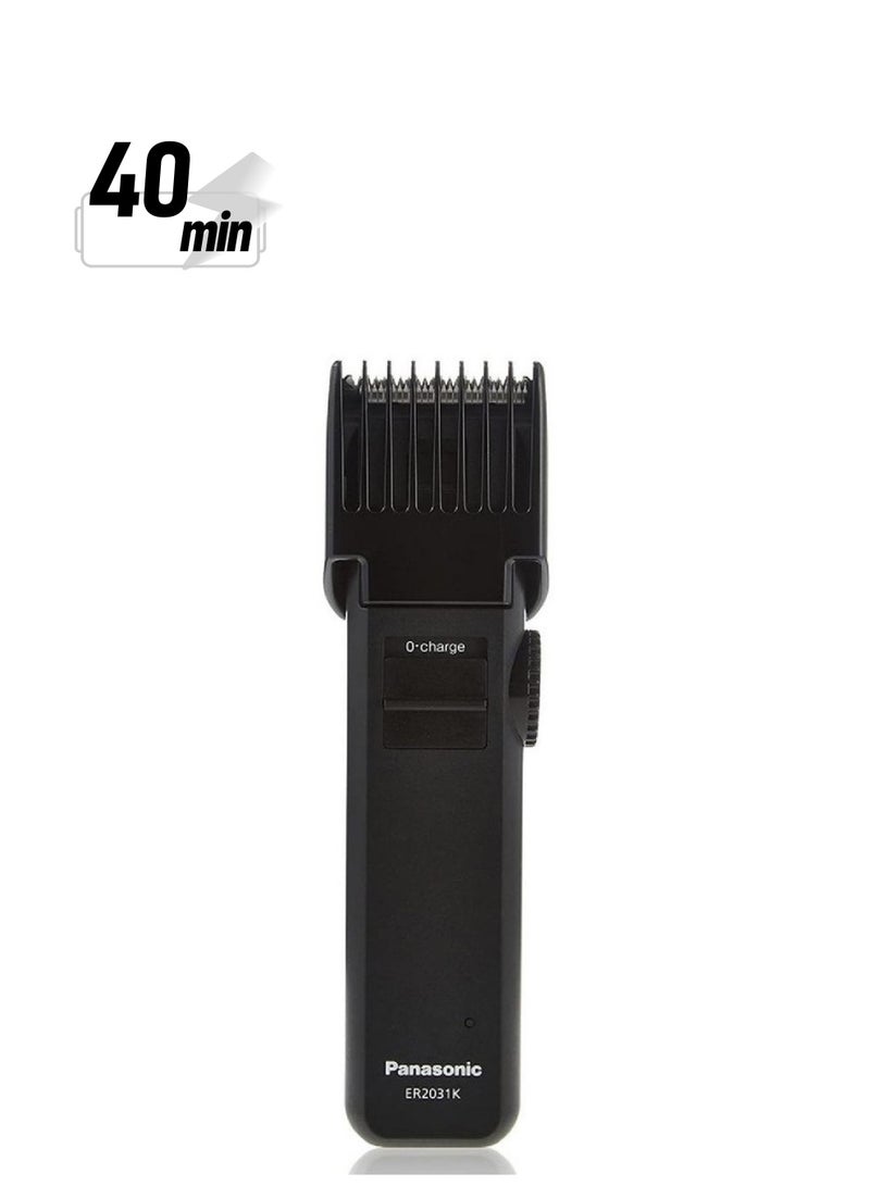Panasonic - Men'S BeardHair Trimmer,12 Cutting Lengths, 8 Hours Full Charge,40 Min Use, Made In Japan Rechargeable Stainless Steel Blade, Er2031 Black - Image 1