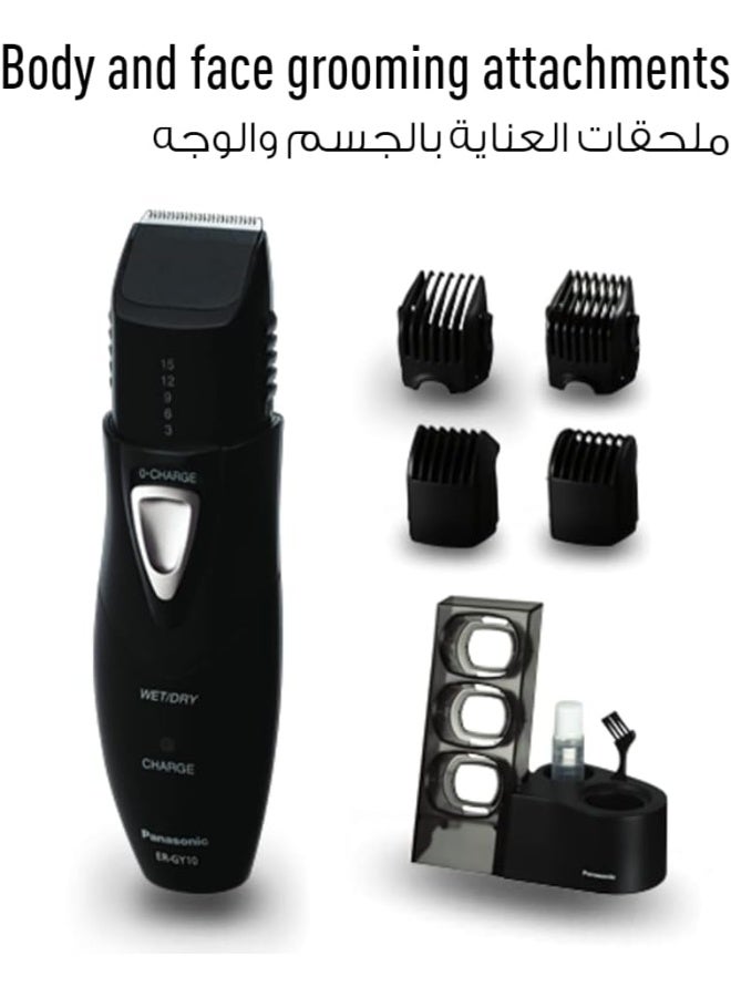 Panasonic 6-In-1 Men'S Body Grooming Kit Rechargeable Er-Gy10K Black  - Image 3