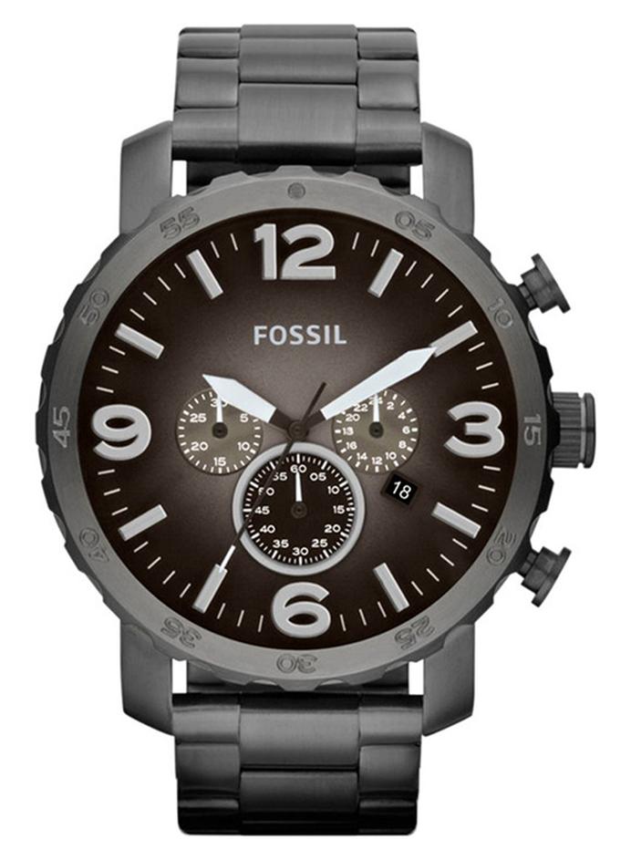 FOSSIL Men's Water Resistant Chronograph Watch JR1437 - 50 mm - Grey - Image 1