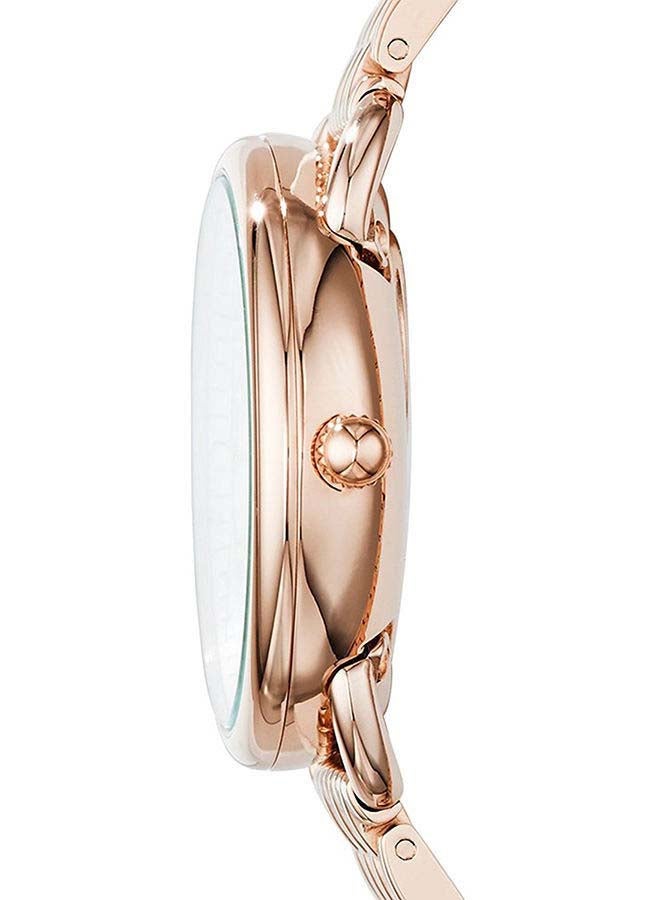 فوسيل ساعة يد بعقارب مقاومة للماء طراز ES3713 - 35 مم - ذهبي وردي للنساء - Image 3