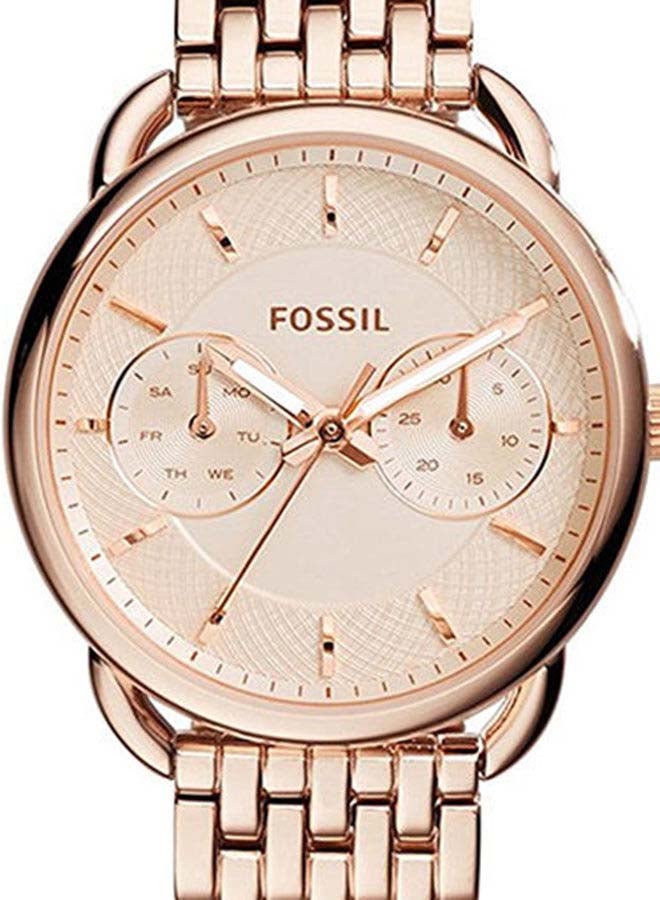 فوسيل ساعة يد بعقارب مقاومة للماء طراز ES3713 - 35 مم - ذهبي وردي للنساء - Image 5