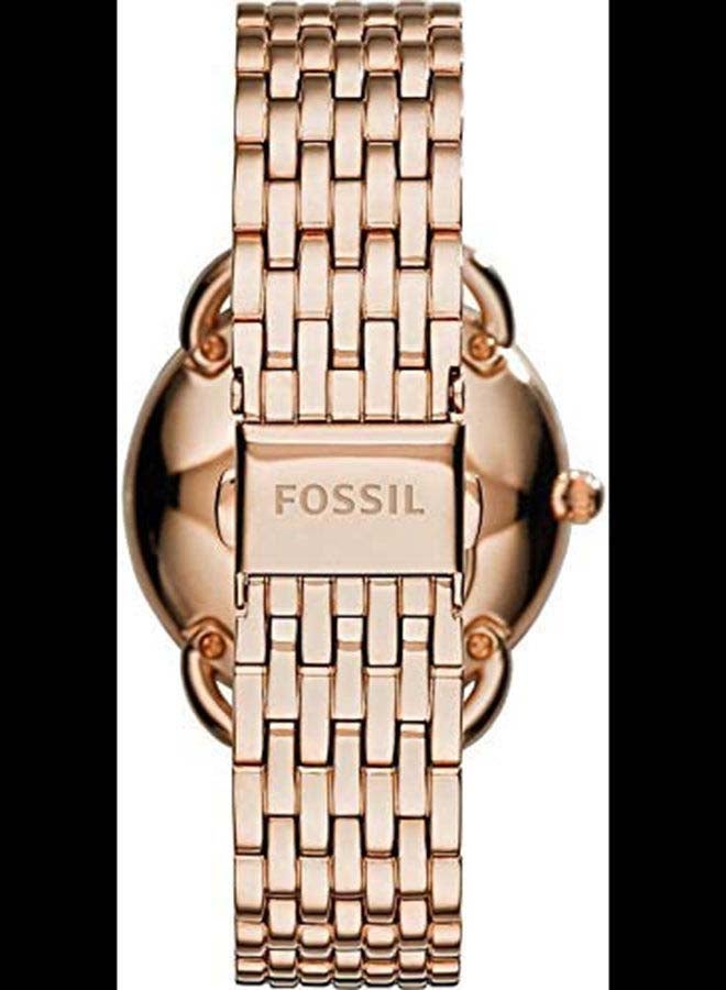 فوسيل ساعة يد بعقارب مقاومة للماء طراز ES3713 - 35 مم - ذهبي وردي للنساء - Image 4