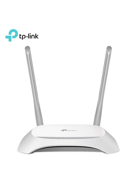 TL-WR840N 300Mbps Wireless N WiFi Router, 2.4GHz Single Band, 2 Fixed Antennas, 4 LAN + 1 WAN 10/100Mbps Ports, Multiple Modes (Router/Access Point/Range Extender/WISP), Supports WPA/WPA2 Security, Guest Network, Parental Controls, TP-Link Tether App, Ideal for Home or Small Office Use White