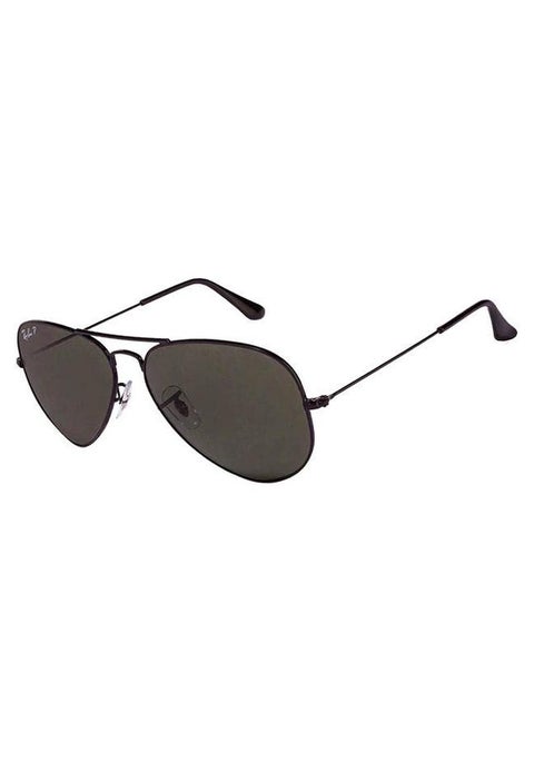 نظارة شمسية بإطار آفياتور وعدسات مستقطبة - طراز RB3025 002/58 58 - مقاس العدسة: 58 مم - أسود