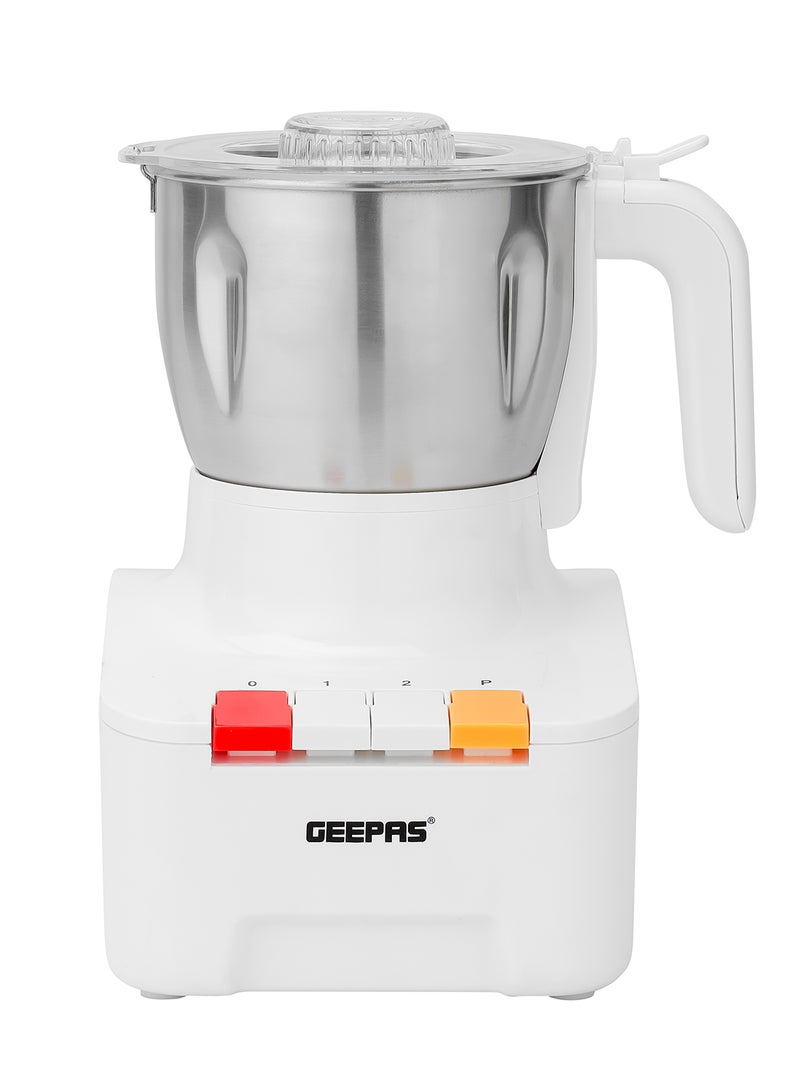 GEEPAS 300 G Food Processor, Suitable for Grinding Coffee Beans, Spices, Nuts, Etc| Equipped with Grinder Cup, Lid and Stainless Steel Blades| Perfect for Kitchen Use| 2 Years Warranty 0.3 kg 600 W GCG286N White/Silver  - Image 1