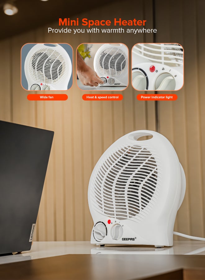 Fan Heater,High Performance Fan with 3-Speed Controls and 2 Heating Power| Adjustable Thermostat and Instant Heating| Overheat Protection and Power Indicator Light| 2 Years Warranty GFH9521 White - pnsku/N13003663A/45/_/1734439426/6d3c5606-701e-4292-a654-122176876ab0