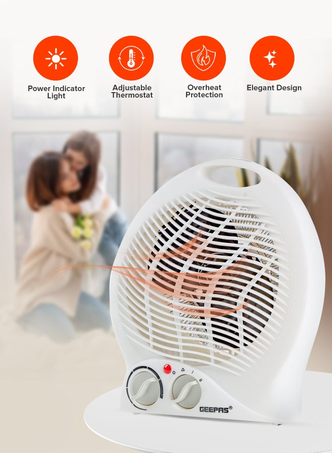 Fan Heater,High Performance Fan with 3-Speed Controls and 2 Heating Power| Adjustable Thermostat and Instant Heating| Overheat Protection and Power Indicator Light| 2 Years Warranty GFH9521 White - pnsku/N13003663A/45/_/1734439427/71dbd151-504e-4efe-ae49-8d48683ef935