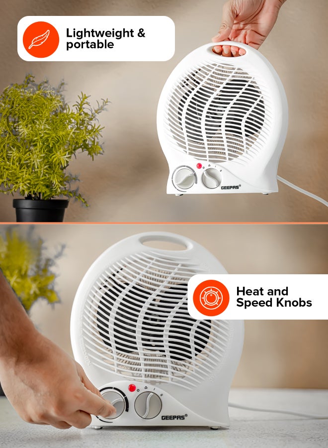 Fan Heater,High Performance Fan with 3-Speed Controls and 2 Heating Power| Adjustable Thermostat and Instant Heating| Overheat Protection and Power Indicator Light| 2 Years Warranty GFH9521 White - pnsku/N13003663A/45/_/1734439428/e4ab1859-c3a1-40ef-8c15-bad9a478d1be