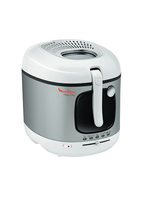 Deep Fryer | Mega |Large capacity | Removable Bowl | Autoatic Lid Opening System | Adjustable Thermostat | Viewing Window |  2 Years Warranty 2 kg 2100 W AM480027 White/Silver/Black
