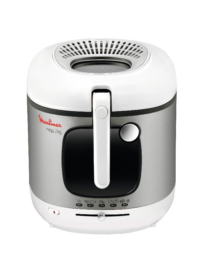 Moulinex Deep Fryer | Mega |Large capacity | Removable Bowl | Autoatic Lid Opening System | Adjustable Thermostat | Viewing Window |  2 Years Warranty 2 kg 2100 W AM480027 White/Silver/Black - Image 5