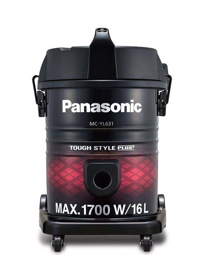 Panasonic Electric Vacuum Cleaner 1700W 16 L 1700 W MC-YL631R747 Black/Red