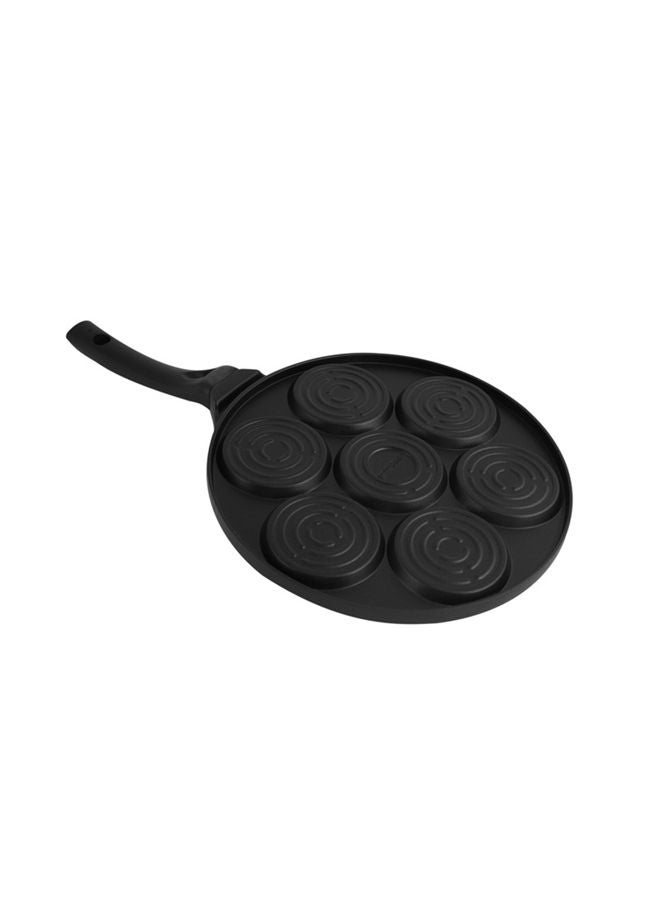 Royalford Die-Cast Aluminium Pancake Maker – 7-Pit Non-Stick Griddle Pan, Soft-Touch Bakelite Handles, Heat-Resistant Exterior, Durable Cast Aluminium Body, Dishwasher-Safe, Perfect for Cooking 7 Pancakes Simultaneously, Breakfast, Brunch & Family Use Black - Image 4