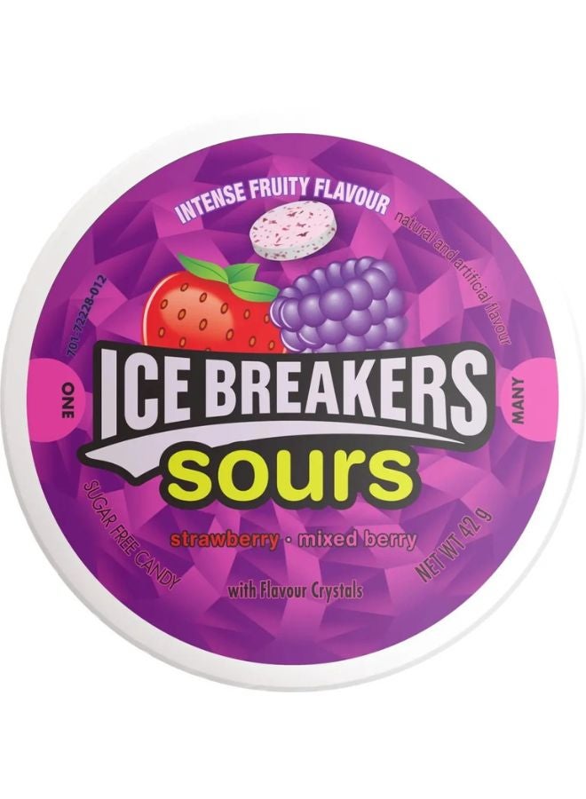 Ice breakers Sours Strawberry Mixed Berry Sour Candy 42grams - Image 1