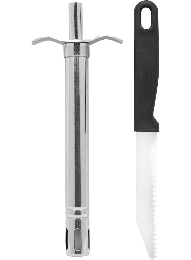 أكشن مشعل غاز ديلوكس مع سكينة أسود/ فضي 7سم - Image 1