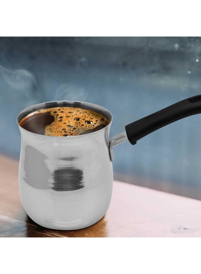 RAJ STEEL COFFEE WARMER HEAVY, 250 ML , SILVER, CWH001, Arabic, Morroccon, Greek Pot, Warmer for Butter, Chocolate and Milk, Stovetop Tea Pot Silver 250ml - Image 5