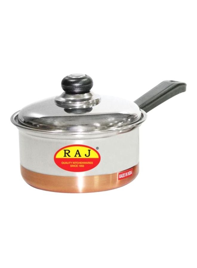 RAJ Copper Bottom Saucepan With Cover Brown/Silver 18cm 