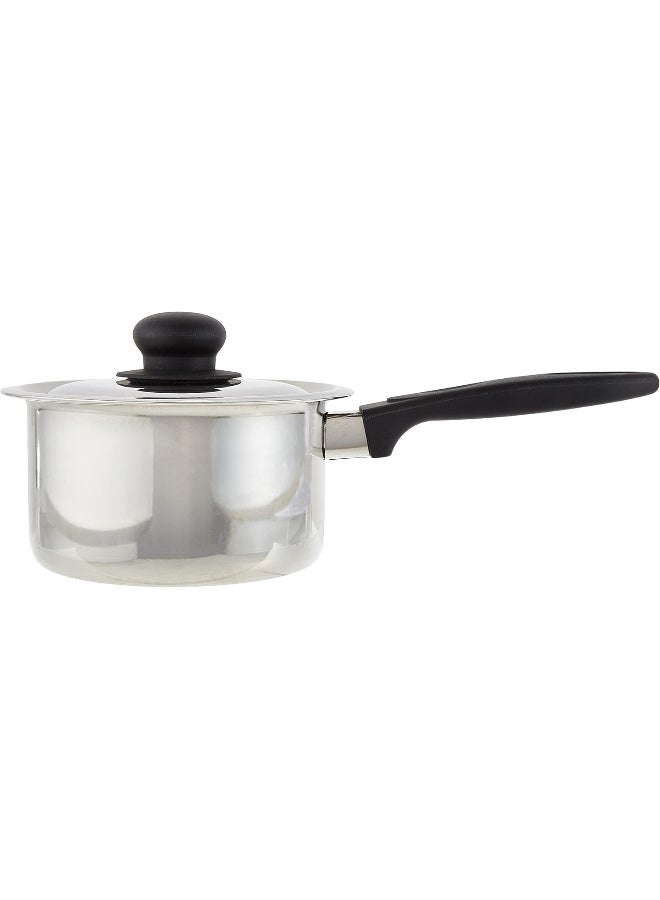 RAJ Sauce Pan With Lid Silver/Black 17.5cm  - Image 3