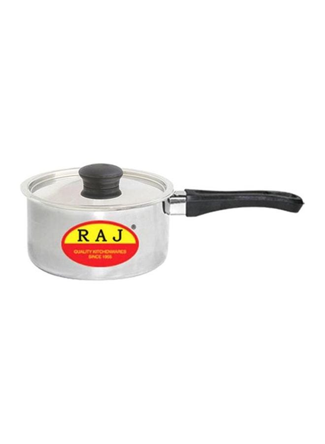 RAJ Sauce Pan With Lid Silver/Black 17.5cm  - Image 1